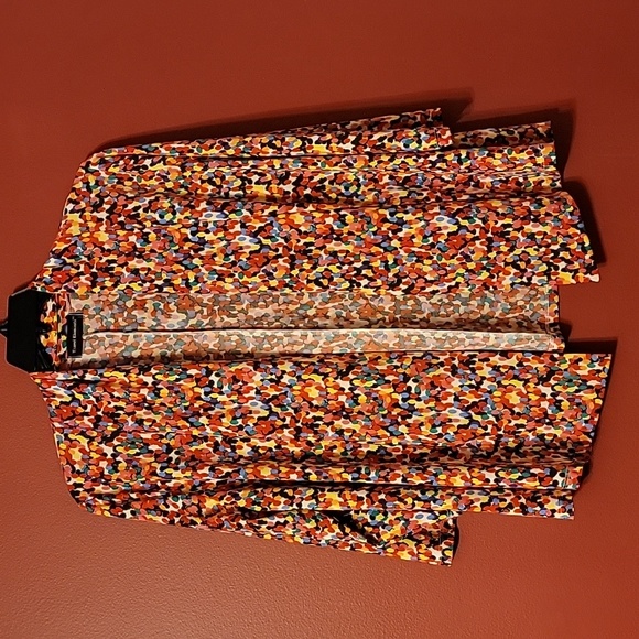 Large Rainbow Dot Open front cardigan sleek soft shacket - Picture 2 of 5